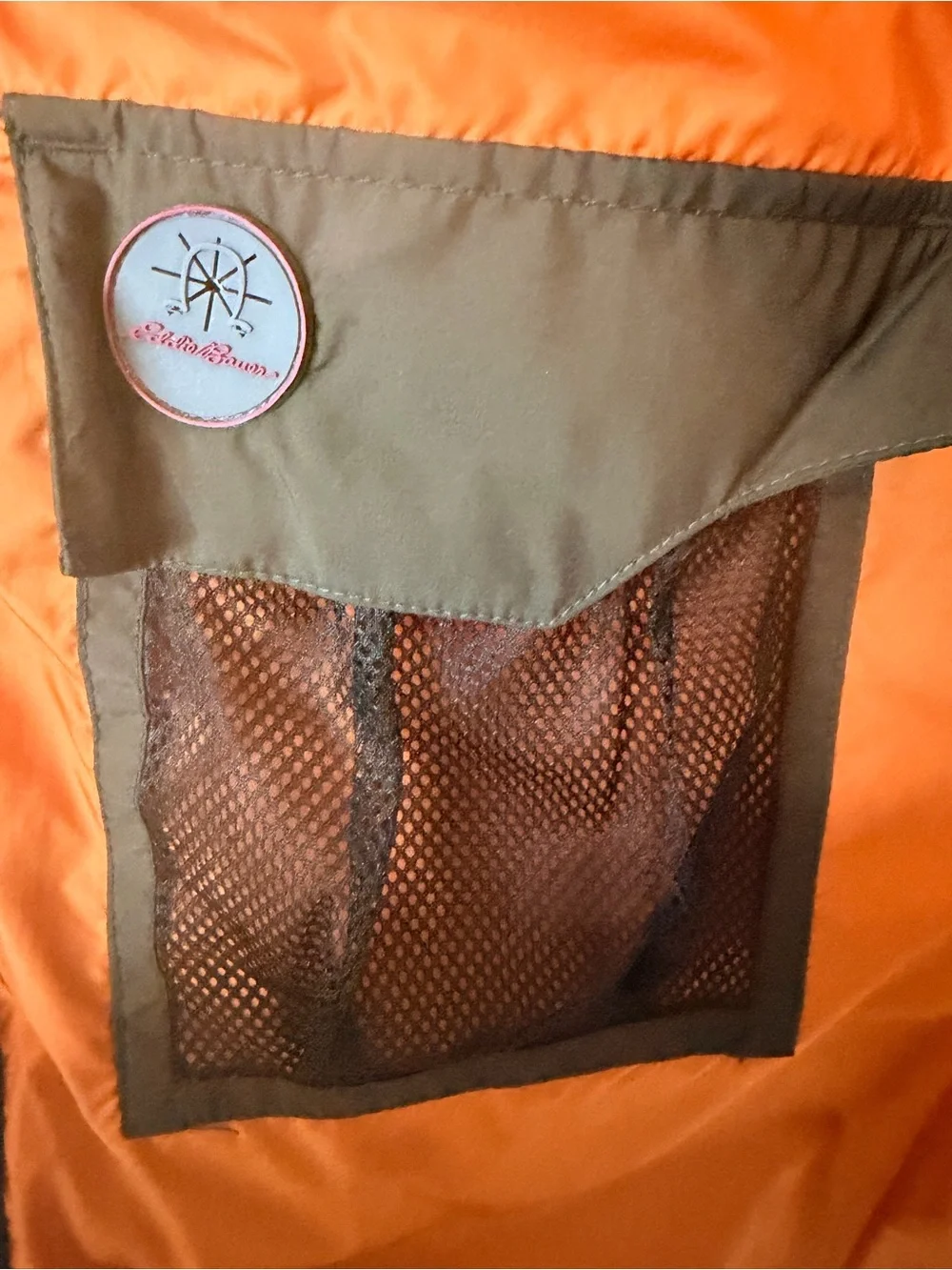Eddie Bauer WeatherEdge Goose Down Puffer Vest Brown Orange Men’s L
